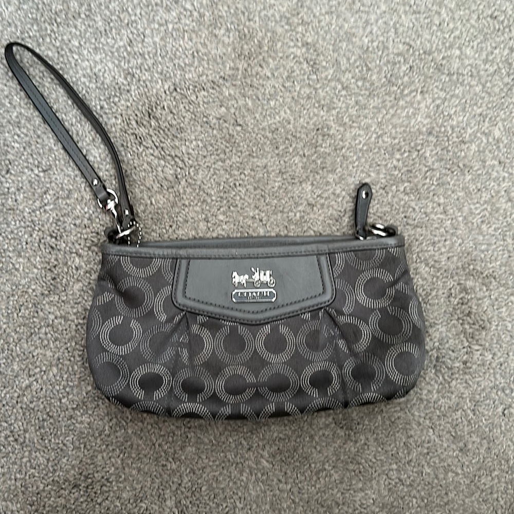Used grey coach wristlet